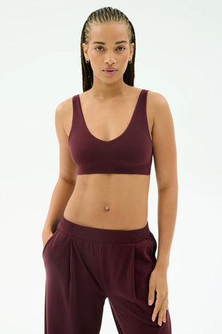 Splits59 Airweight Scoop Back Bra - Dark Cherry