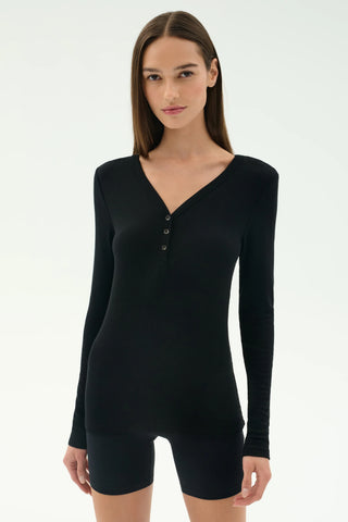 Splits59 Louise Rib Henley - Black