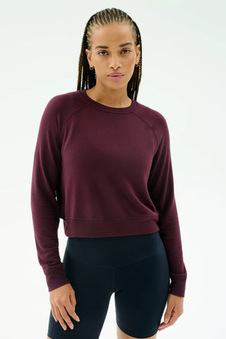 Splits59 Brooks Fleece Long Sleeve Sweatshirt - Dark Cherry