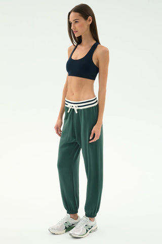 Splits59 Andie Oversized Fleece Sweatpants W/ Stripe - Military