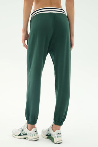 Splits59 Andie Oversized Fleece Sweatpants W/ Stripe - Military