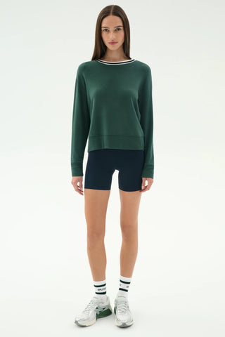 Splits59 Sonja Fleece Sweatshirt W/Stripe - Military