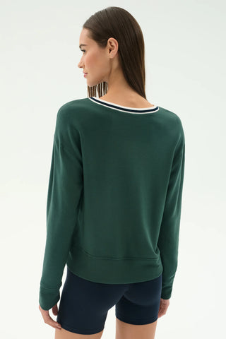 Splits59 Sonja Fleece Sweatshirt W/Stripe - Military