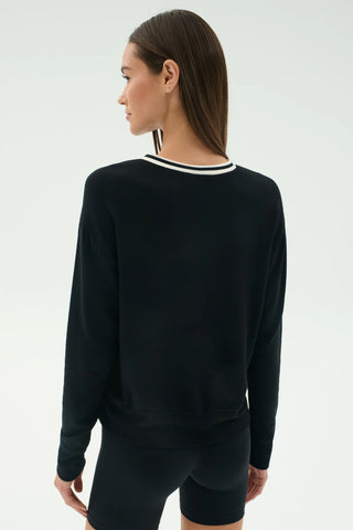 Splits59 Sonja Fleece Sweatshirt W/Stripe - Black