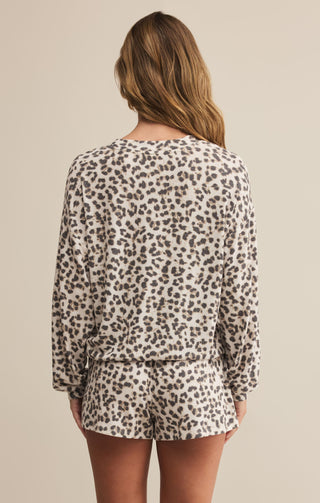 Z Supply Luxe Leopard LS Top - Champagne