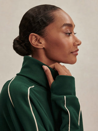 Varley Ariana High Neck Sweat - Pine Grove/Cement