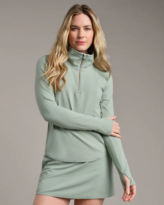 Rhone Course To Court 1/4 Zip - Pacific Green