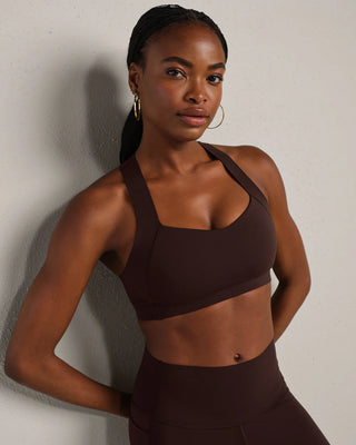 Rhone Defy Sports Bra - Dark Espresso