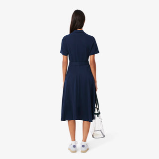 Lacoste Women's Flared Mini-Piqué Polo Dress - Navy