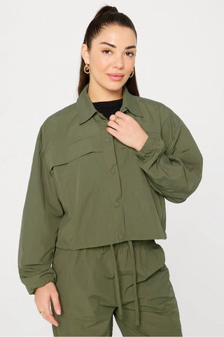 Fabletics Quintessential Cropped Cargo Jacket - Utility Green