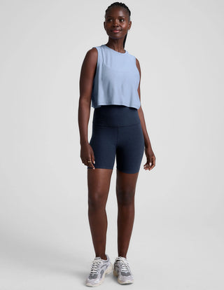 Beyond Yoga Featherweight Minimal Cropped Tank - Blue Zen Heather