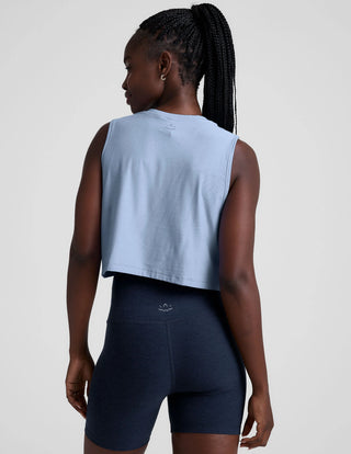 Beyond Yoga Featherweight Minimal Cropped Tank - Blue Zen Heather
