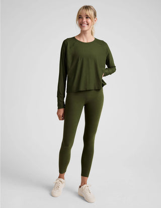 Beyond Yoga Featherweight Daydreamer Pullover - Army Green Heather
