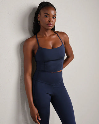 Rhone PowerShine Longline Bra - Navy Blue