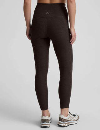 Beyond Yoga Spacedye Out Of Pocket High Waisted Midi Legging - Dark Chocolate Heather