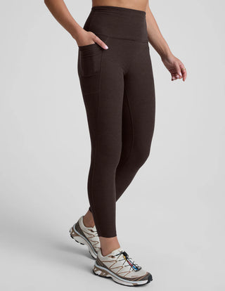 Beyond Yoga Spacedye Out Of Pocket High Waisted Midi Legging - Dark Chocolate Heather