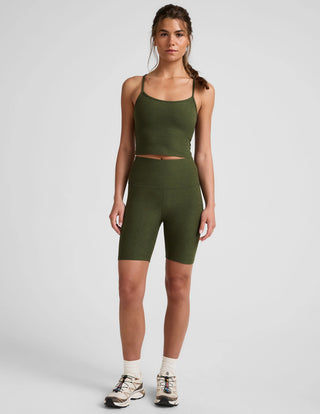 Beyond Yoga Spacedye Slim Racerback Cropped Tank - Army Green Heather