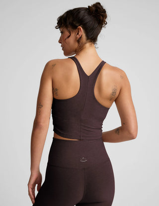 Beyond Yoga Spacedye Refocus Cropped Tank - Dark Chocolate Heather