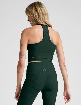 Beyond Yoga Spacedye On The Cropped Tank - Dark Spruce Green Heather