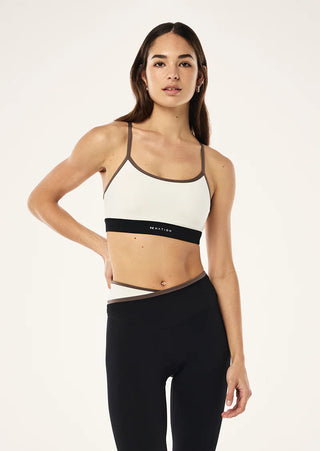 P.E. Nation Signature Sports Bra - Whisper White/Walnut