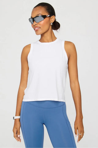 Fabletics Feather Tech+ Muscle Tank - Classic White