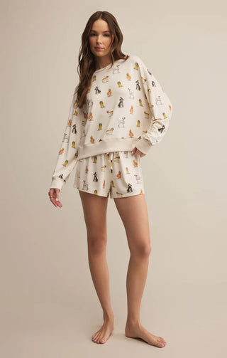 Z Supply Elle Pup Long Sleeve Top - Vanilla Ice