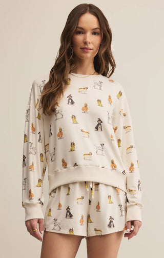 Z Supply Elle Pup Long Sleeve Top - Vanilla Ice