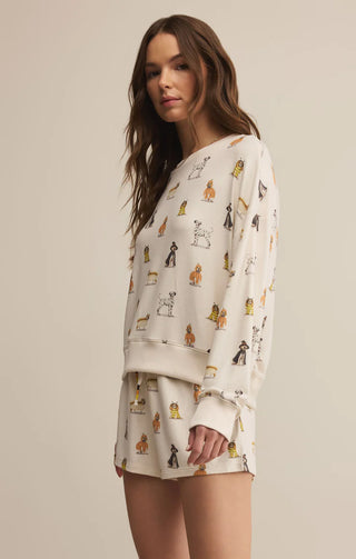 Z Supply Elle Pup Long Sleeve Top - Vanilla Ice