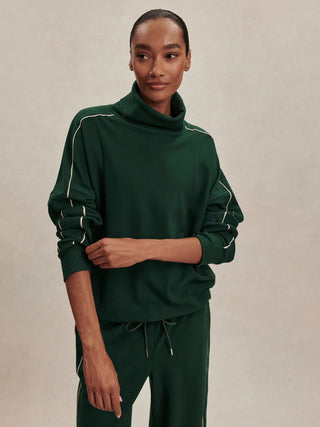 Varley Ariana High Neck Sweat - Pine Grove/Cement