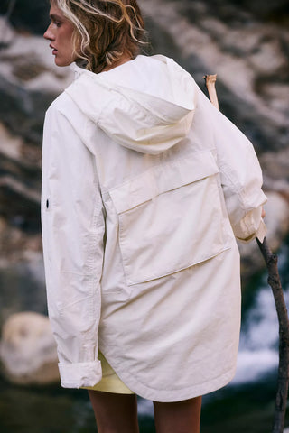 Free People Singing In The Rain Jacket - Painted White
