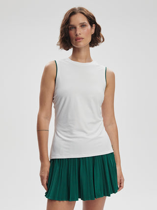 Varley Arton Performance Tank - White/Forest
