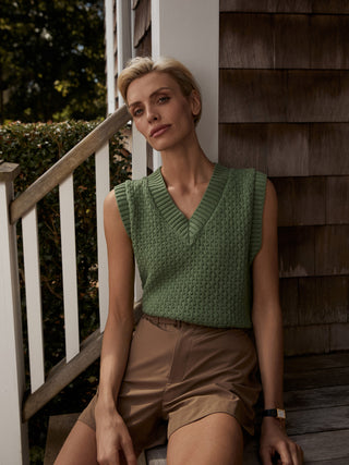 Varley Antonella Knit Vest - English Ivy