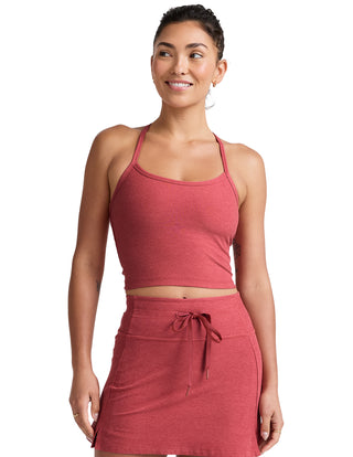 Beyond Yoga Spacedye Slim Racerback Cropped Tank - Faded Rose Heather