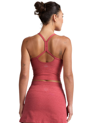 Beyond Yoga Spacedye Slim Racerback Cropped Tank - Faded Rose Heather