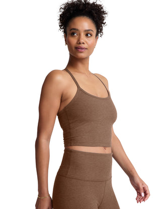 Beyond Yoga Spacedye Slim Racerback Cropped Tank - True Chocolate Heather