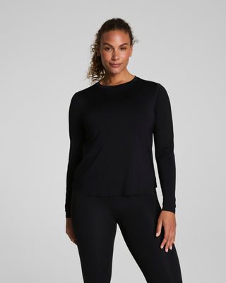 Spanx Activate Long Sleeve Top - Very Black