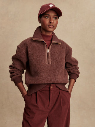 Varley Roselle Half Zip Fleece - Deep Mahogany