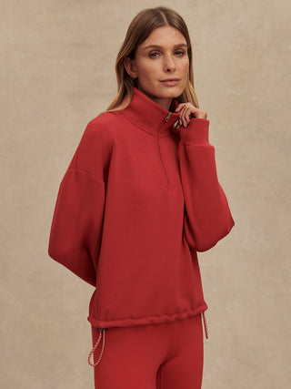 Varley Sian Cropped Half Zip Midlayer - Lava Falls