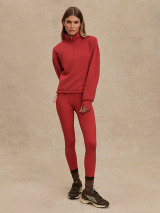 Varley Sian Cropped Half Zip Midlayer - Lava Falls