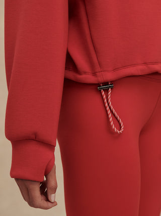 Varley Sian Cropped Half Zip Midlayer - Lava Falls