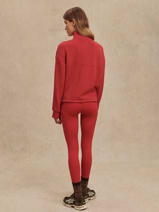 Varley Sian Cropped Half Zip Midlayer - Lava Falls