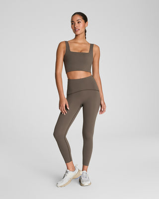 Spanx Cropped Square Neck Tank - Mineral