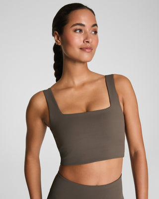 Spanx Cropped Square Neck Tank - Mineral