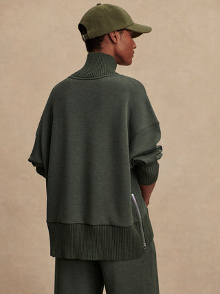 Varley Barker High Neck Sweat - Olive Marl