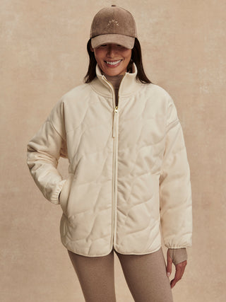 Varley Libby Plush Quilted Jacket - Ivory