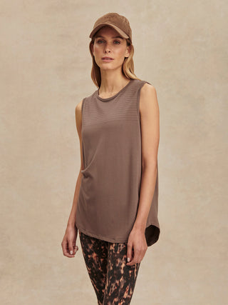 Varley Nolan Seamless Longline Tank - Coffee Quartz