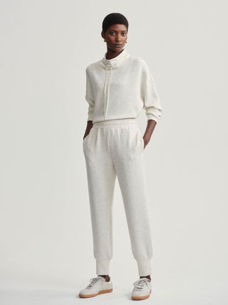 Varley The Slim Cuff Pant 25 - Ivory Marl Fleck