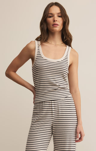 Z Supply Luxe Stripe Tank - Crystal