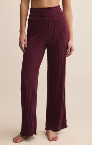 Z Supply Dawn Smocked Pant - Merlot