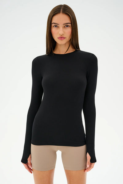 Splits59 Louise Rib Long Sleeve - Black – SculptHouse